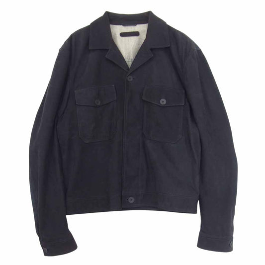 BOTTEGAVENETA ボッテガヴェネタ レザー 切替 デニム ジャケット ブラック系 48【中古】