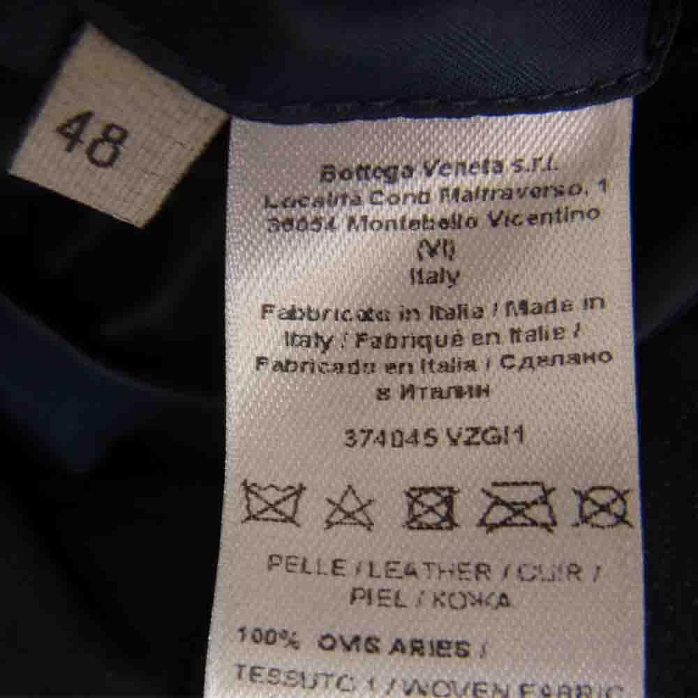 BOTTEGAVENETA ボッテガヴェネタ レザー 切替 デニム ジャケット ブラック系 48【中古】
