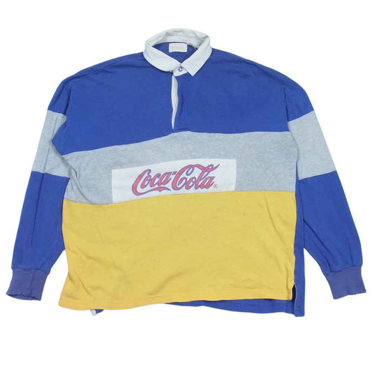 コカ・コーラ ヴィンテージ 90s ラガー シャツ ブルー系 イエロー系【中古】