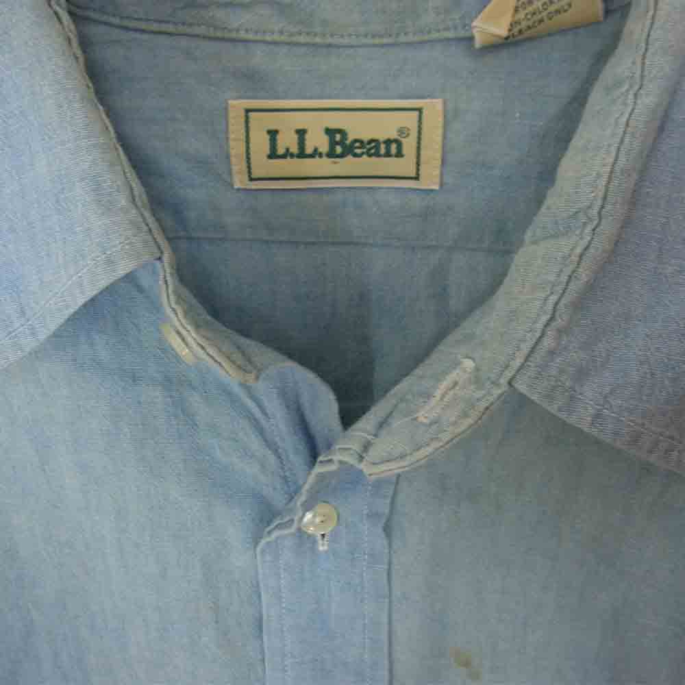 L.L.Bean エルエルビーン カナダ製 70s 80s シャンブレー 長袖 シャツ ライトブルー系【中古】