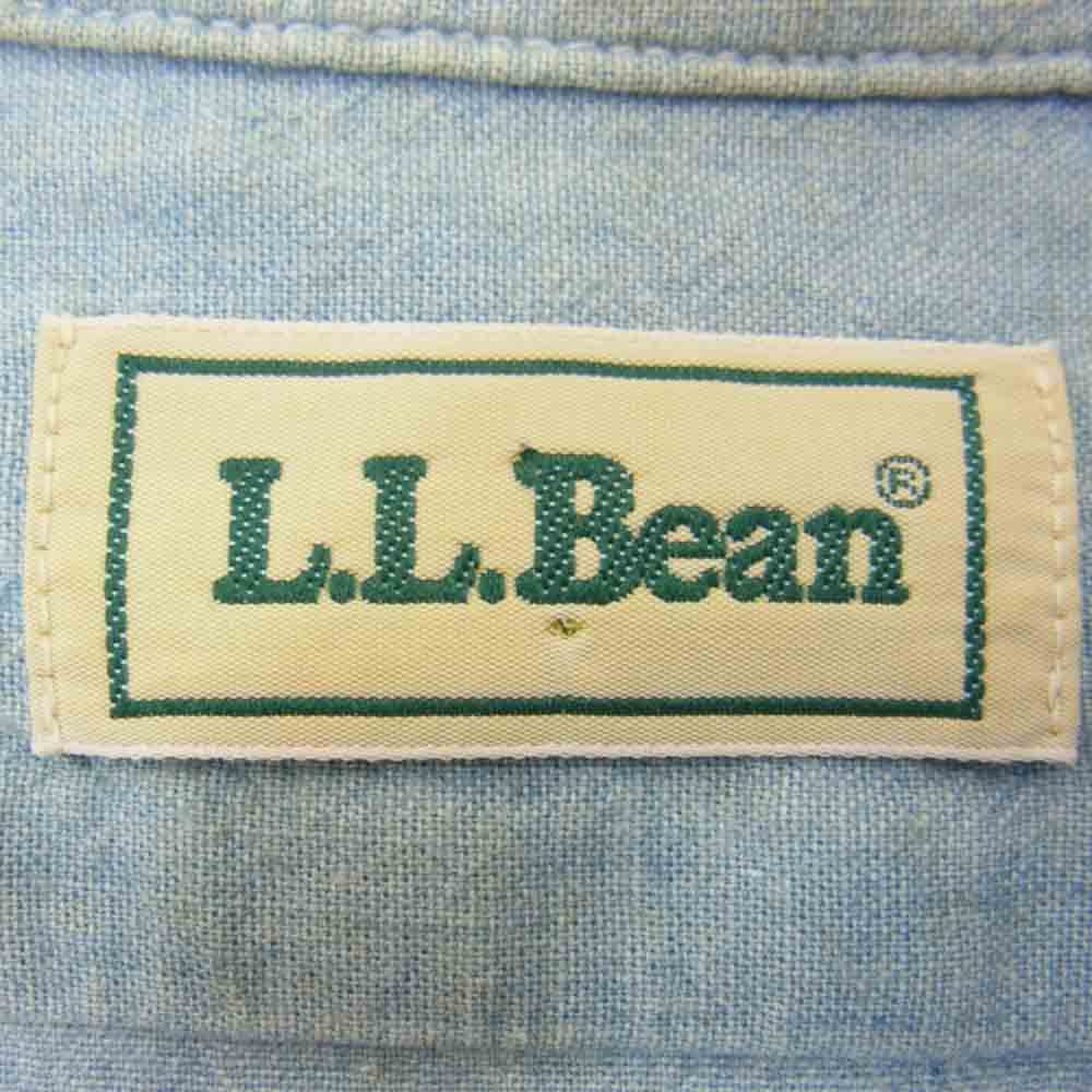 L.L.Bean エルエルビーン カナダ製 70s 80s シャンブレー 長袖 シャツ ライトブルー系【中古】