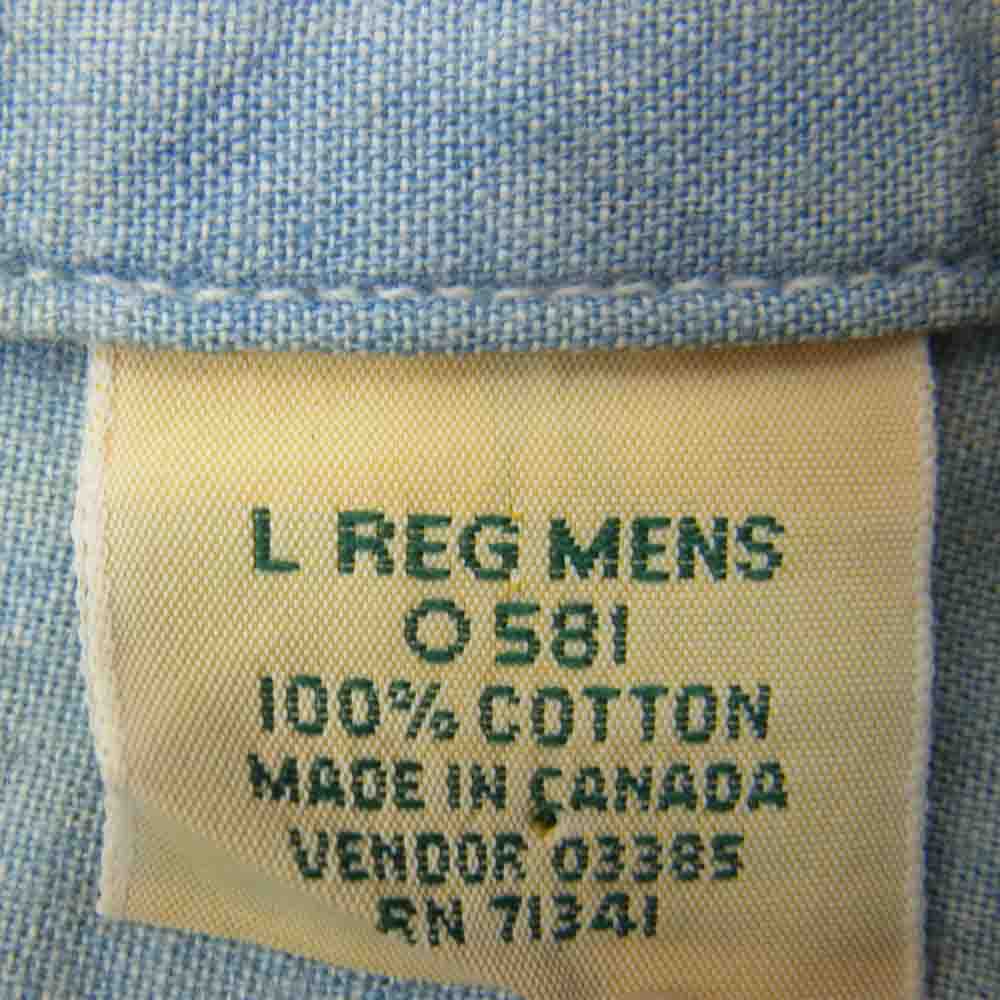 L.L.Bean エルエルビーン カナダ製 70s 80s シャンブレー 長袖 シャツ ライトブルー系【中古】