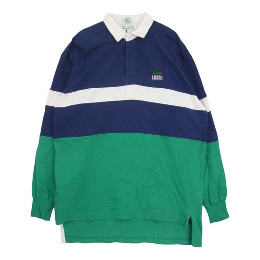 LACOSTE ラコステ IZOD LACOSTE アイゾット ラコステ 80s 90s ラガー シャツ ネイビー系 ホワイト系 L【中古】