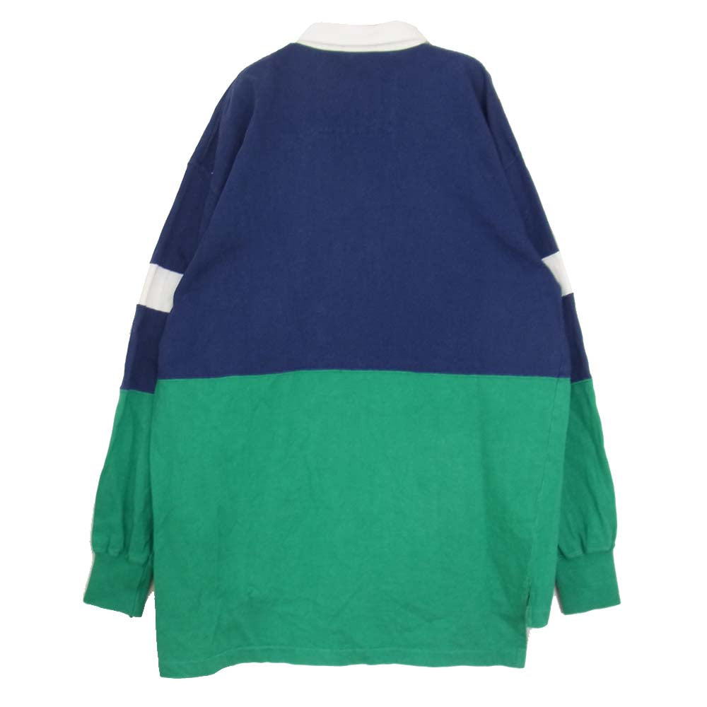 LACOSTE ラコステ IZOD LACOSTE アイゾット ラコステ 80s 90s ラガー シャツ ネイビー系 ホワイト系 L【中古】