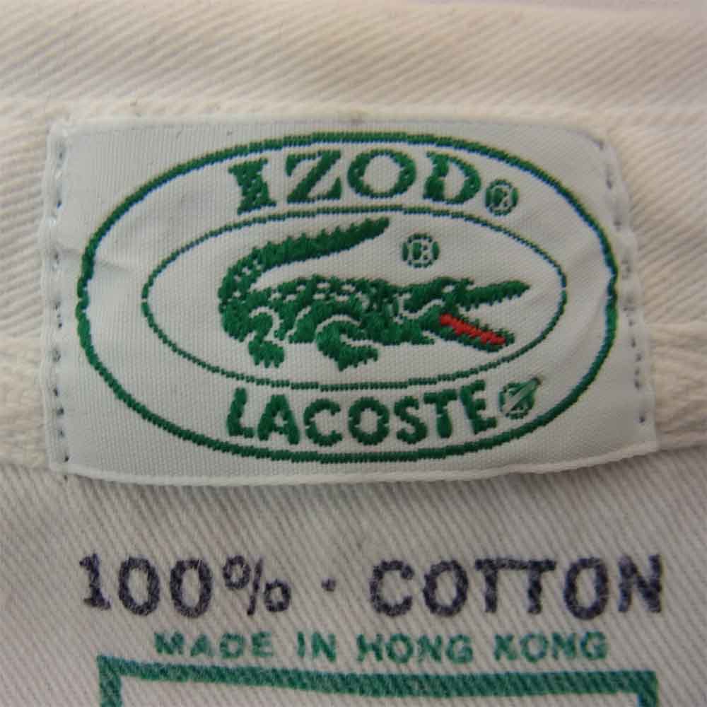 LACOSTE ラコステ IZOD LACOSTE アイゾット ラコステ 80s 90s ラガー シャツ ネイビー系 ホワイト系 L【中古】