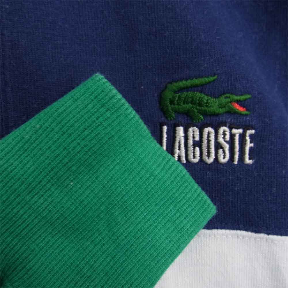 LACOSTE ラコステ IZOD LACOSTE アイゾット ラコステ 80s 90s ラガー シャツ ネイビー系 ホワイト系 L【中古】