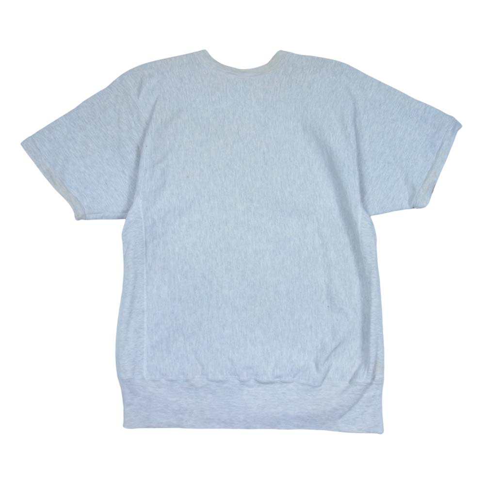 Champion チャンピオン ヴィンテージ 90s 刺繍タグ リバースウィーブ プリント 半袖 スウェット グレー系 XL【中古】