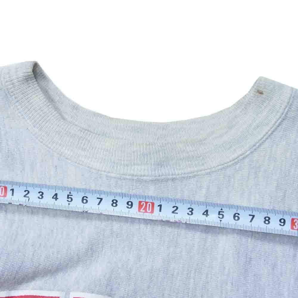 Champion チャンピオン ヴィンテージ 90s 刺繍タグ リバースウィーブ プリント 半袖 スウェット グレー系 XL【中古】