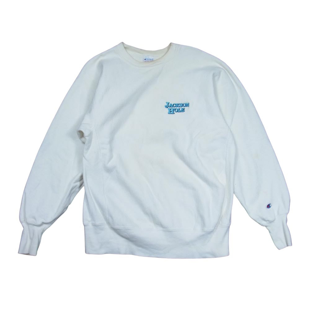 Champion チャンピオン ヴィンテージ 90s 刺繍タグ リバースウィーブ クルー スウェット ホワイト系 L【中古】