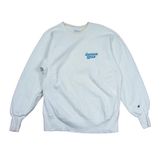 Champion チャンピオン ヴィンテージ 90s 刺繍タグ リバースウィーブ クルー スウェット ホワイト系 L【中古】