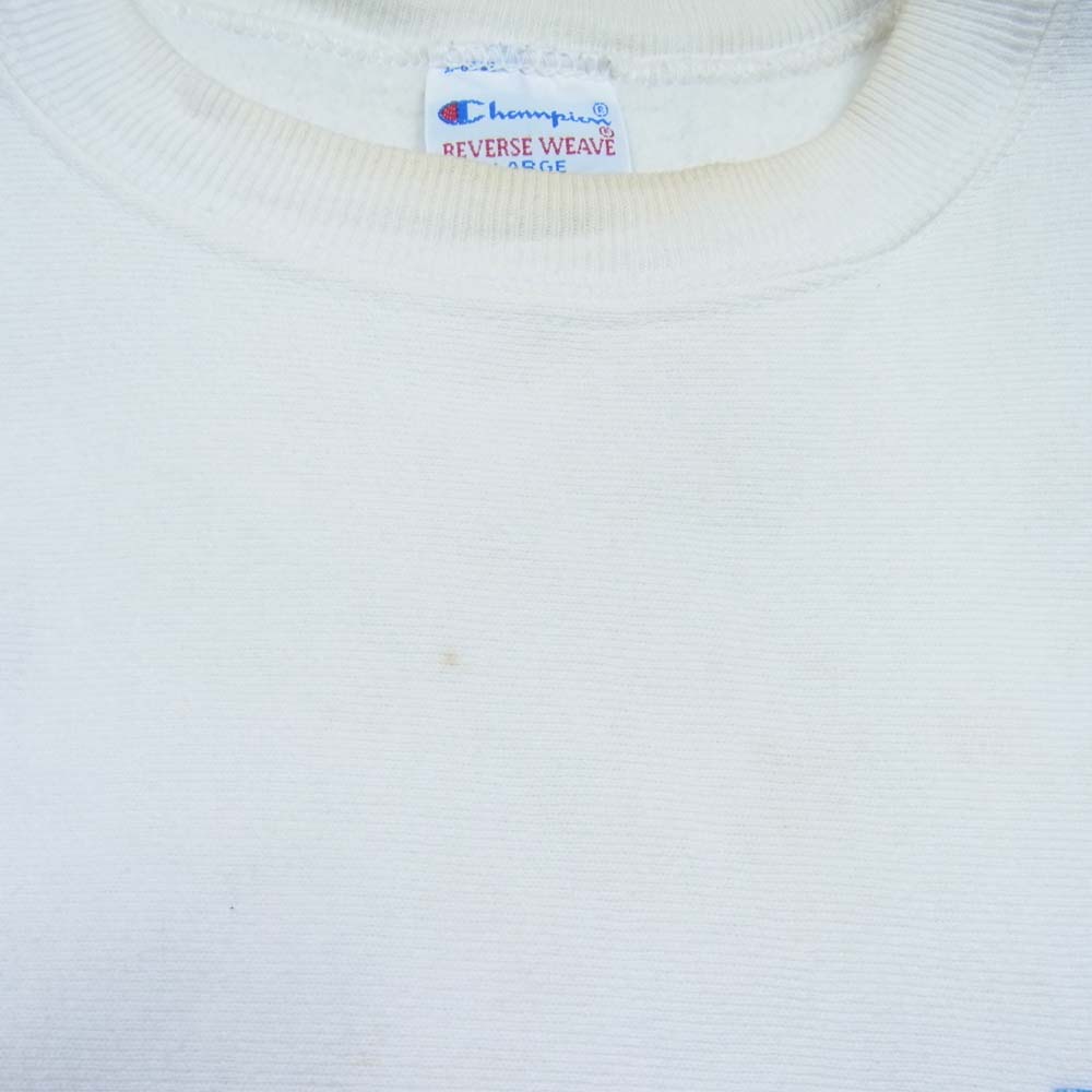 Champion チャンピオン ヴィンテージ 90s 刺繍タグ リバースウィーブ クルー スウェット ホワイト系 L【中古】