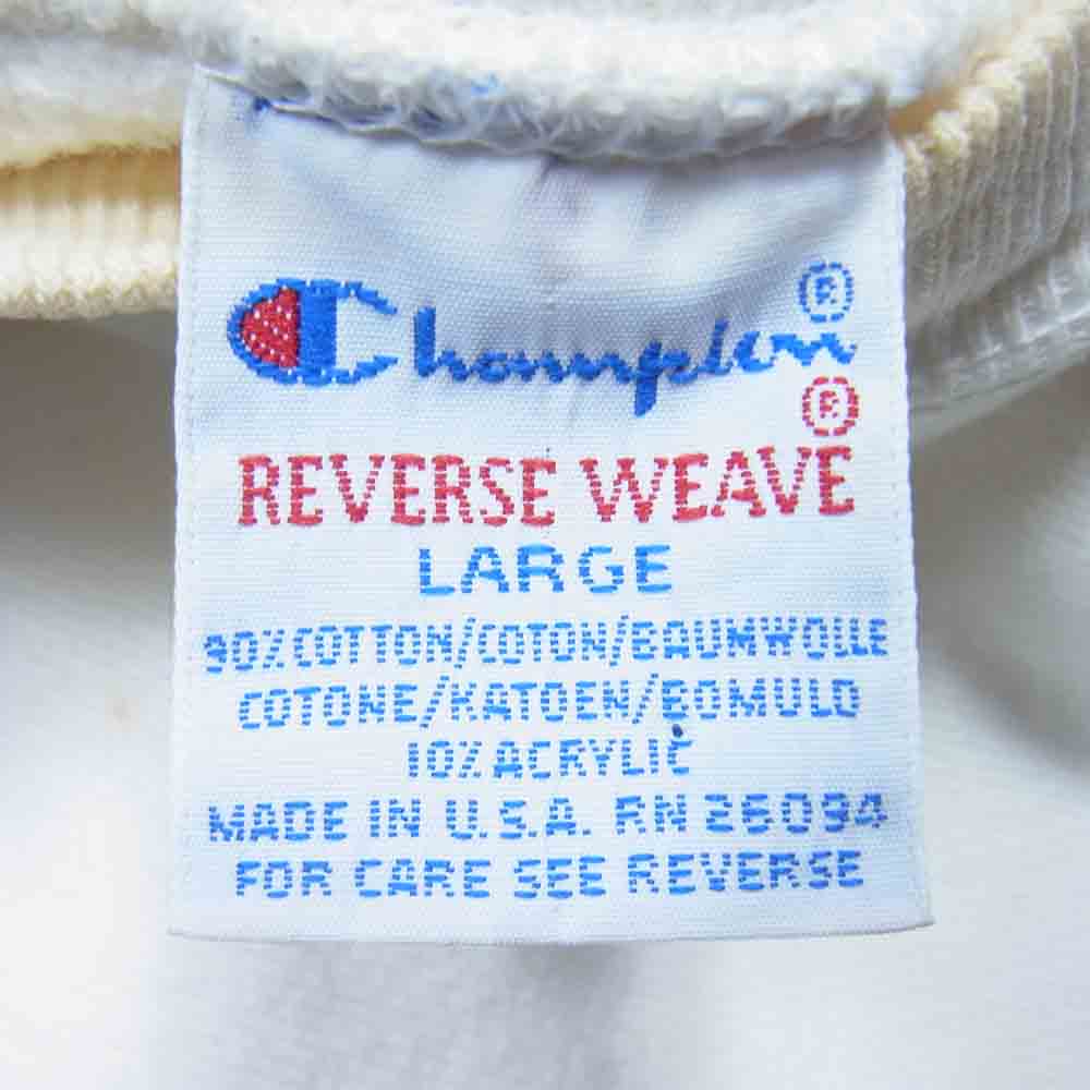 Champion チャンピオン ヴィンテージ 90s 刺繍タグ リバースウィーブ クルー スウェット ホワイト系 L【中古】