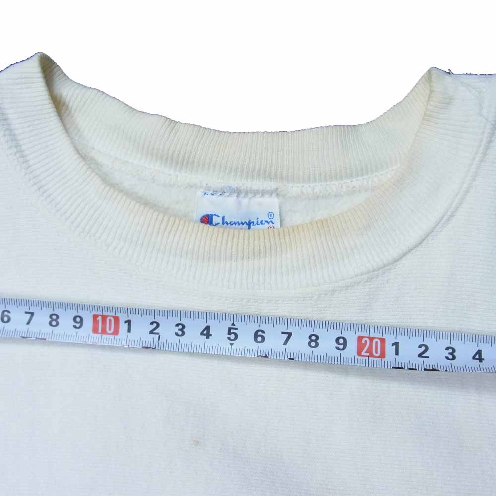 Champion チャンピオン ヴィンテージ 90s 刺繍タグ リバースウィーブ クルー スウェット ホワイト系 L【中古】