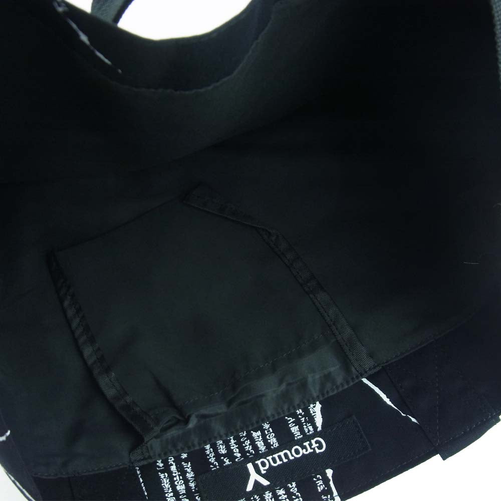 Yohji Yamamoto ヨウジヤマモト GroundY Soseki Natsume C/Cross print tote bag クロス プリント トート バッグ ブラック系【新古品】【未使用】【中古】
