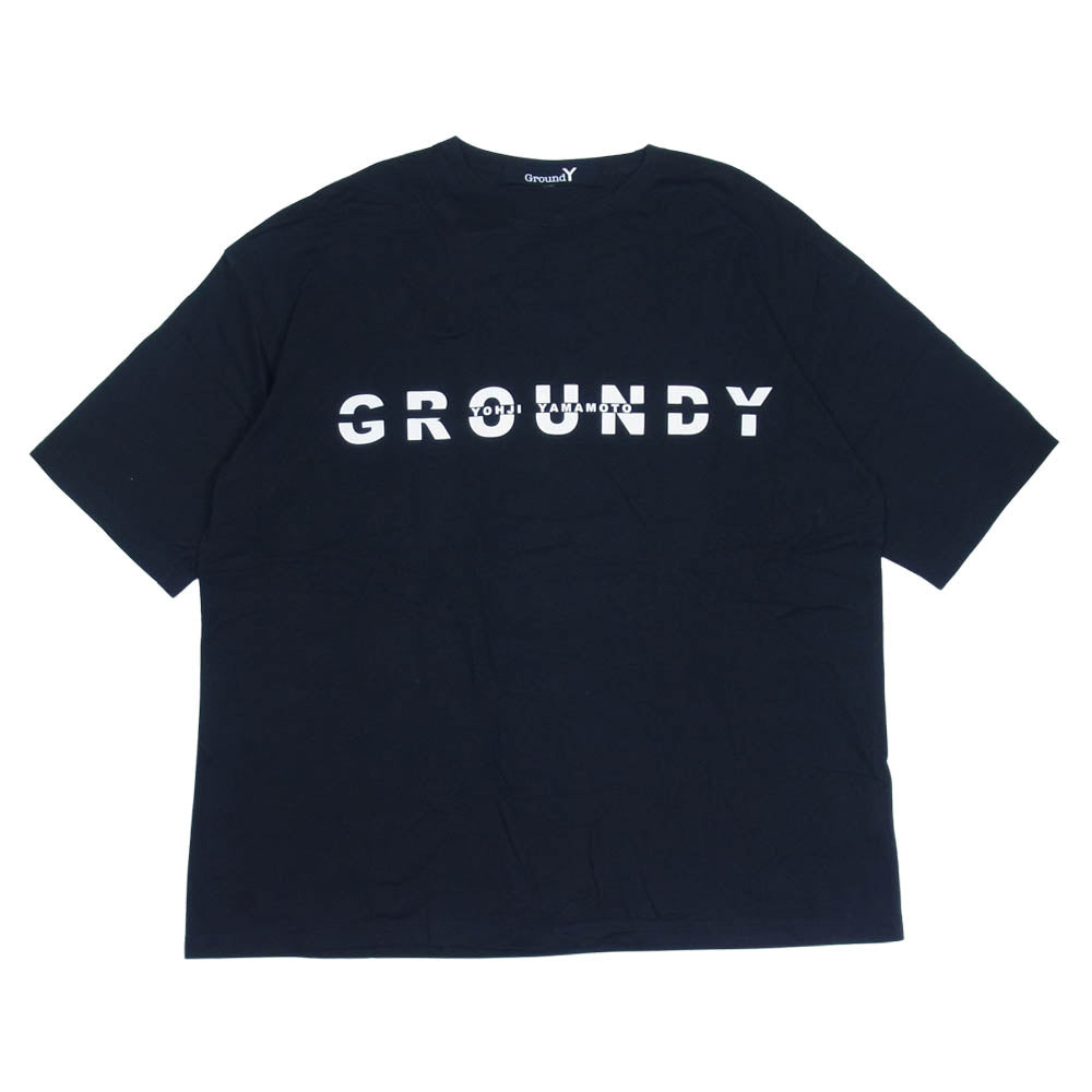 Yohji Yamamoto ヨウジヤマモト GroundY GN-T55-076 Logo print Tshirt ロゴ プリント Tシャツ ブラック系 ホワイト系 4【極上美品】【中古】