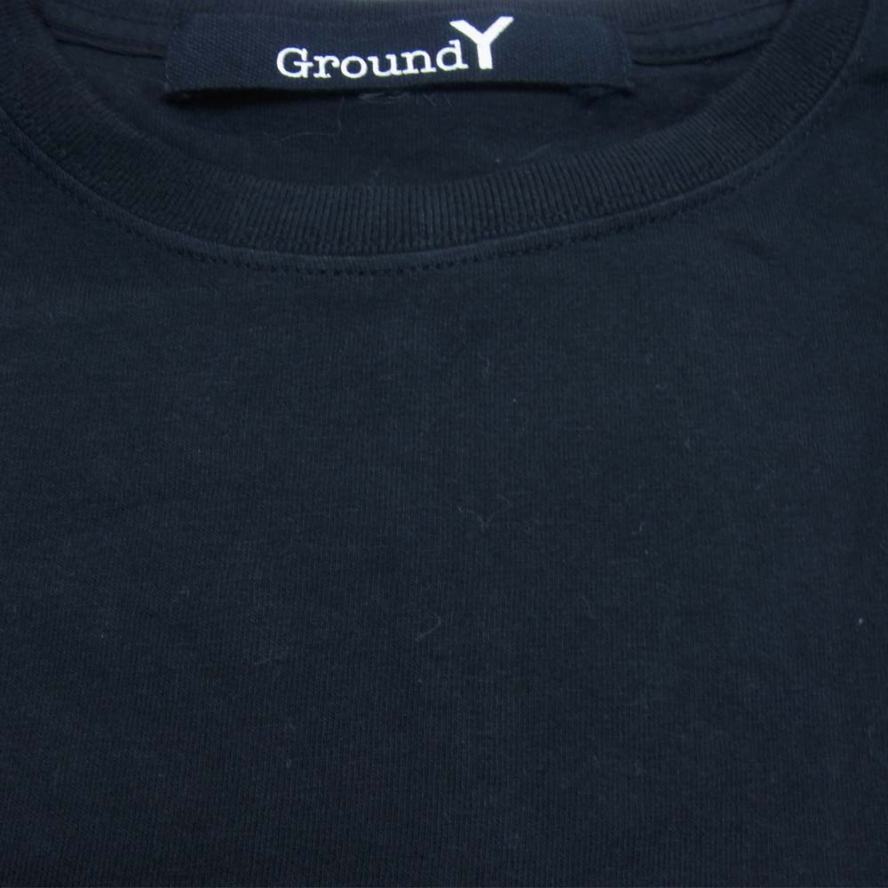 Yohji Yamamoto ヨウジヤマモト GroundY GN-T55-076 Logo print Tshirt ロゴ プリント Tシャツ ブラック系 ホワイト系 4【極上美品】【中古】