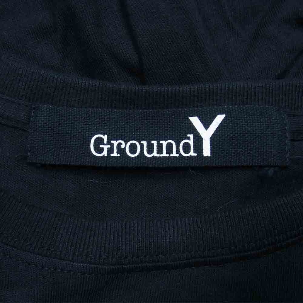 Yohji Yamamoto ヨウジヤマモト GroundY GN-T55-076 Logo print Tshirt ロゴ プリント Tシャツ ブラック系 ホワイト系 4【極上美品】【中古】