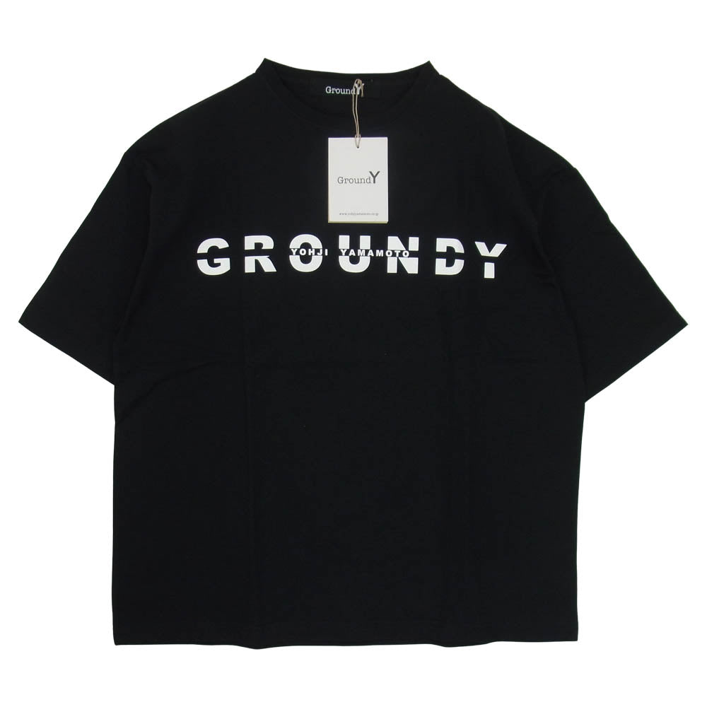 Yohji Yamamoto ヨウジヤマモト GroundY GN-T55-076 Logo print Tshirt ロゴ プリント Tシャツ ブラック系 4【新古品】【未使用】【中古】