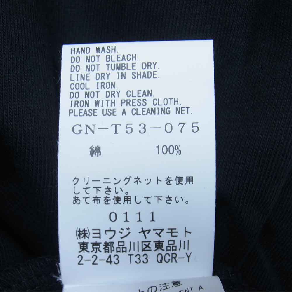 Yohji Yamamoto ヨウジヤマモト GroundY GN-T53-075 コットン ロゴ プリント Tシャツ ブラック系 4【新古品】【未使用】【中古】