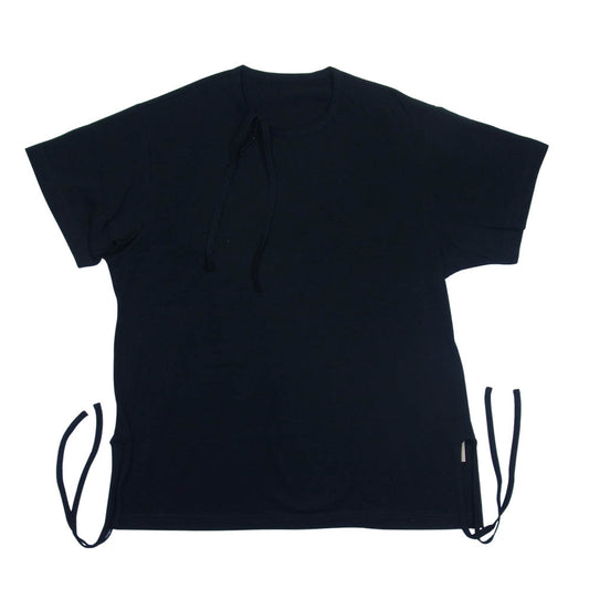 Yohji Yamamoto ヨウジヤマモト GroundY GR-T18-040 Cotton Jersey Piping Sleeves コットン ジャージー Tシャツ ブラック系 3【新古品】【未使用】【中古】