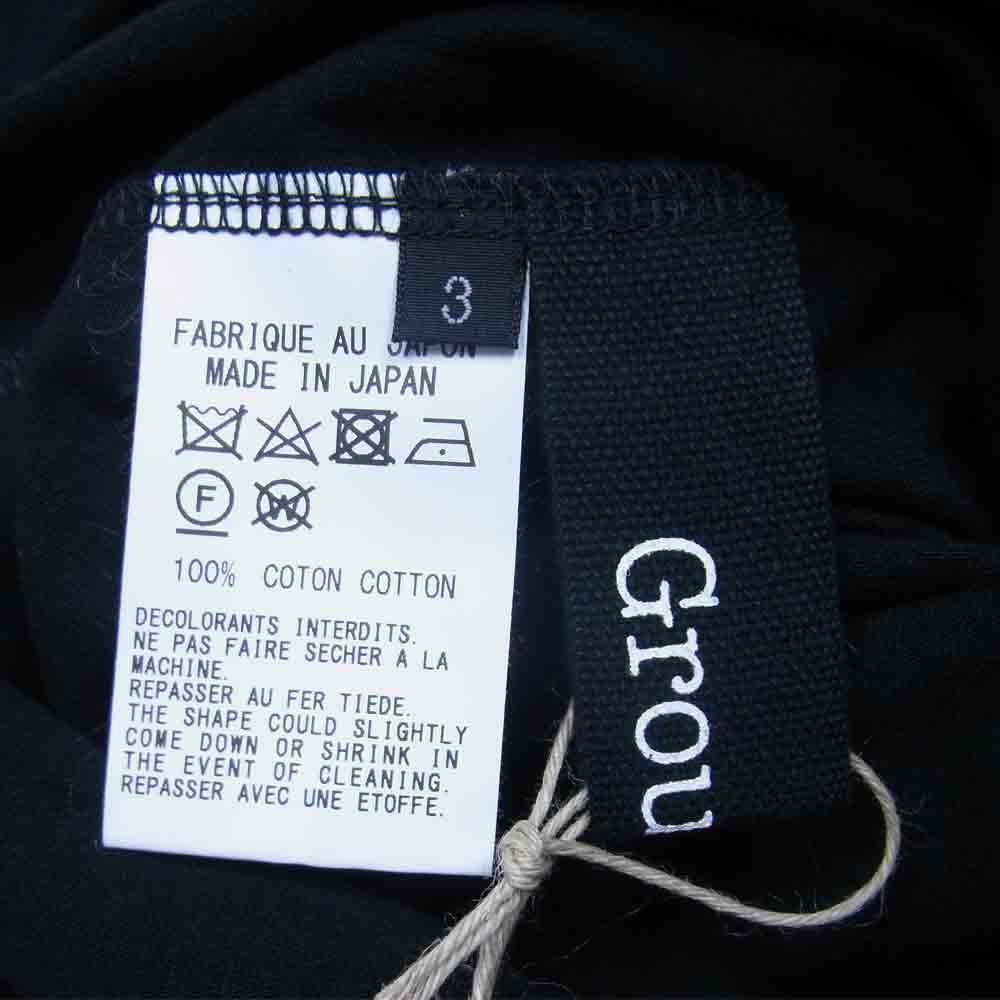 Yohji Yamamoto ヨウジヤマモト GroundY GR-T18-040 Cotton Jersey Piping Sleeves コットン ジャージー Tシャツ ブラック系 3【新古品】【未使用】【中古】