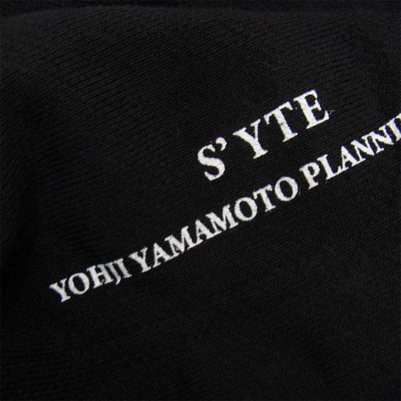 Yohji Yamamoto ヨウジヤマモト S'YTE UC-T72-019 French Terry Stitch Work Message＆Crow Hoodie プルオーバー パーカー ブラック系 4【新古品】【未使用】【中古】