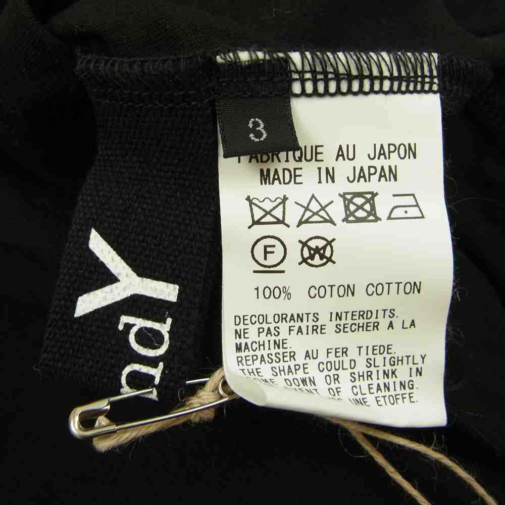 Yohji Yamamoto ヨウジヤマモト GroundY GR-T28-040 ビッグタートル 30 コットン ジャージー カットソー ブラック系 3【新古品】【未使用】【中古】