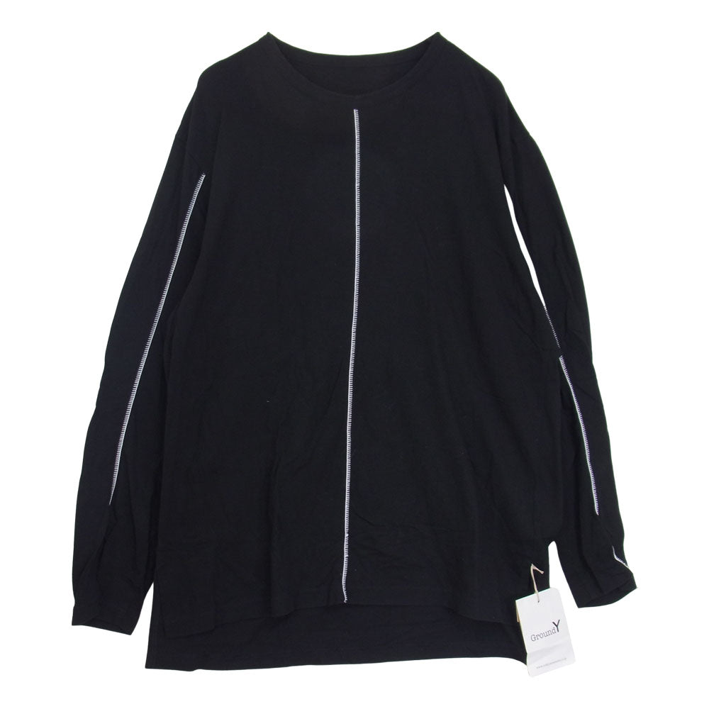 Yohji Yamamoto ヨウジヤマモト GroundY GR-T19-004 Square T long sleeve スクエア ロング スリーブ Tシャツ ブラック系 3【新古品】【未使用】【中古】