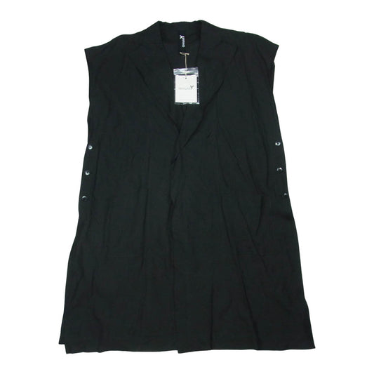 Yohji Yamamoto ヨウジヤマモト GN-D01-300 GroundY Linen Cross Tailored Poncho リネン クロス テーラード ポンチョ ブラック系 3【新古品】【未使用】【中古】