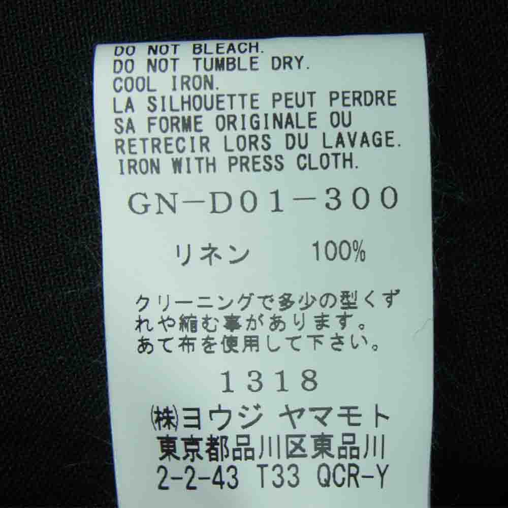 Yohji Yamamoto ヨウジヤマモト GN-D01-300 GroundY Linen Cross Tailored Poncho リネン クロス テーラード ポンチョ ブラック系 3【新古品】【未使用】【中古】