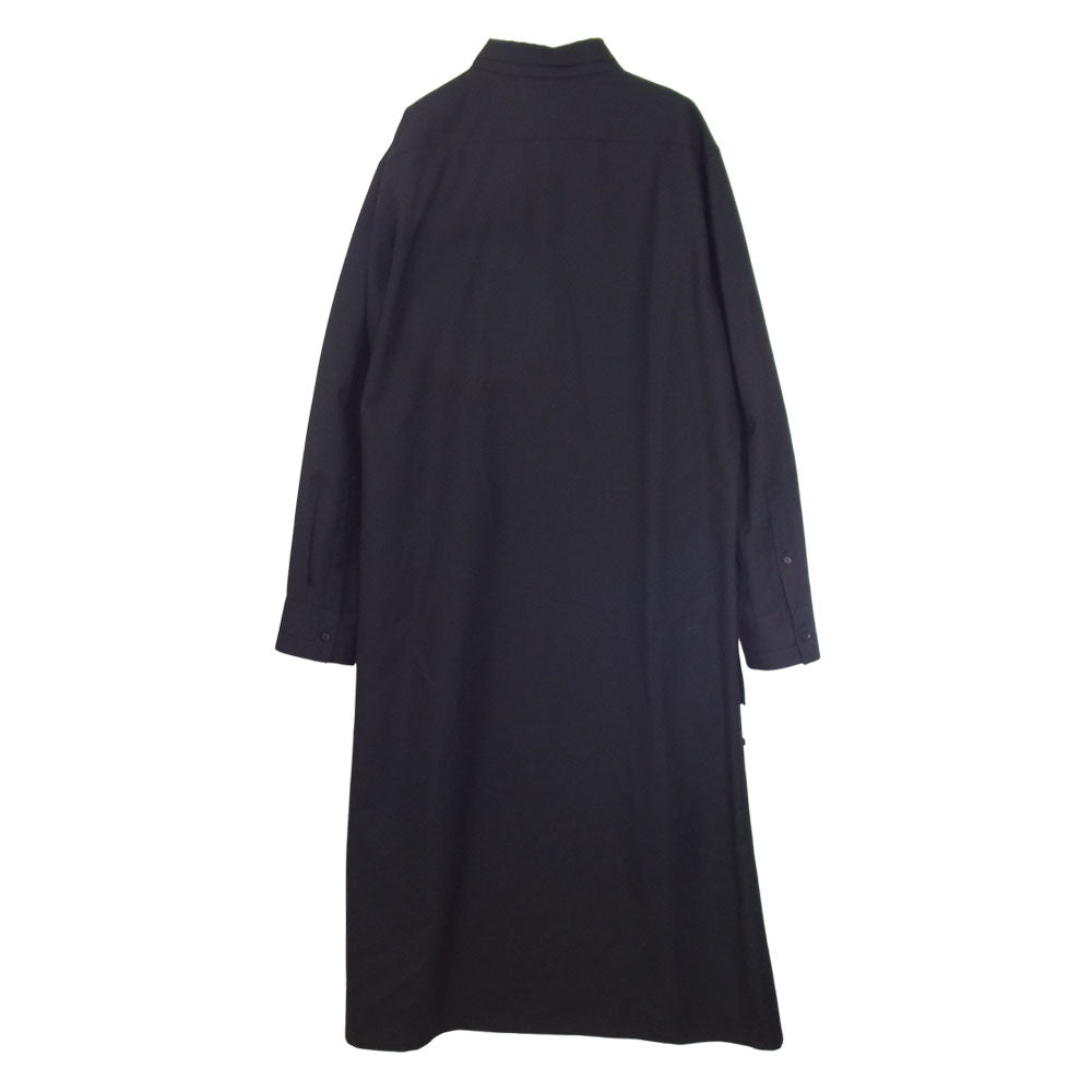 Yohji Yamamoto ヨウジヤマモト GroundY GA-B06-100 TW ギャバジン バック ロング レングス シャツ ブラック系 03【新古品】【未使用】【中古】