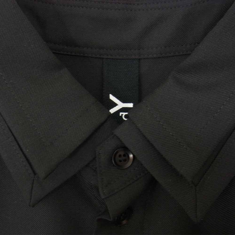 Yohji Yamamoto ヨウジヤマモト GroundY GA-B06-100 TW ギャバジン バック ロング レングス シャツ ブラック系 03【新古品】【未使用】【中古】