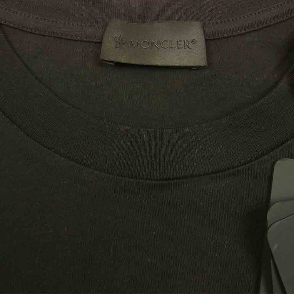 MONCLER モンクレール 国内正規品 MAGLIA T-SHIRT 縦ロゴ デザイン Tシャツ 黒 ブラック系 L【新古品】【未使用】【中古】