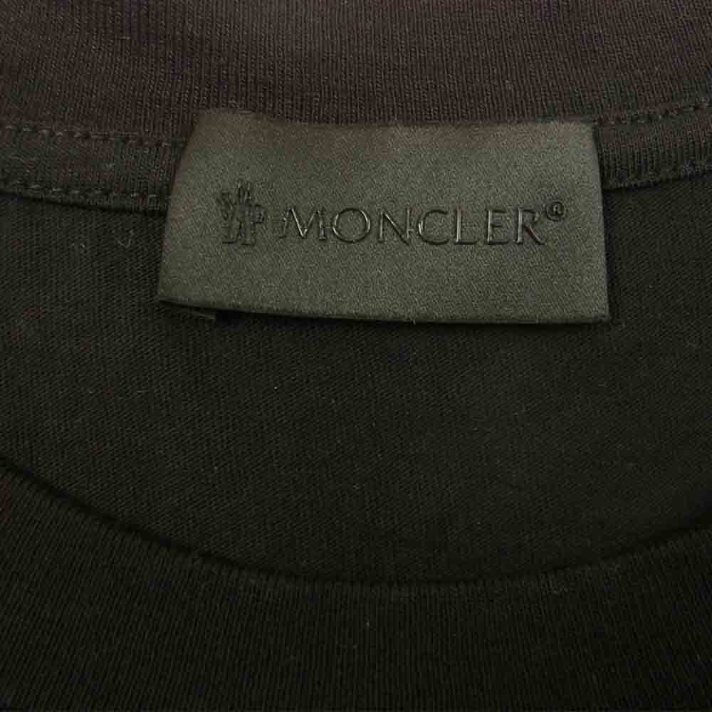 MONCLER モンクレール 国内正規品 MAGLIA T-SHIRT 縦ロゴ デザイン Tシャツ 黒 ブラック系 L【新古品】【未使用】【中古】