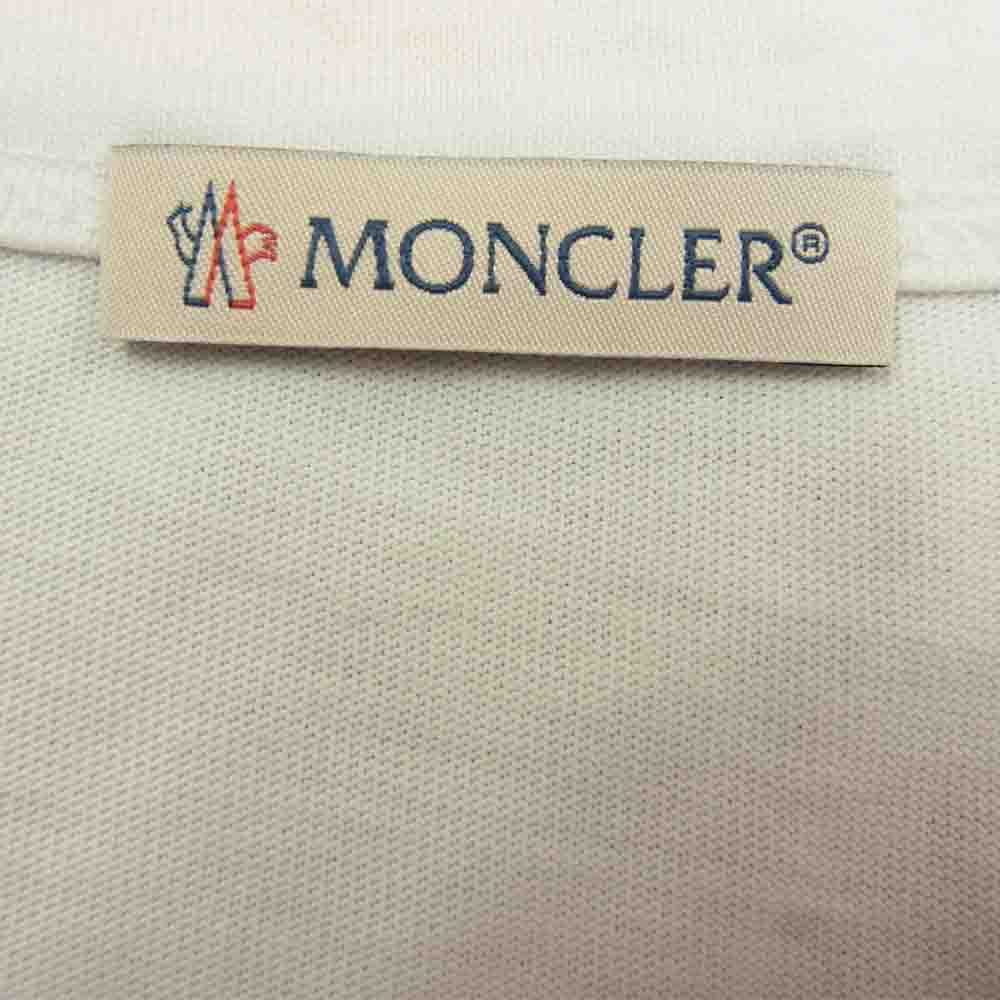 MONCLER モンクレール 国内正規品 MAGLIA T-SHIRT ロゴプリント トリコロール Tシャツ 白 ホワイト系 L【新古品】【未使用】【中古】