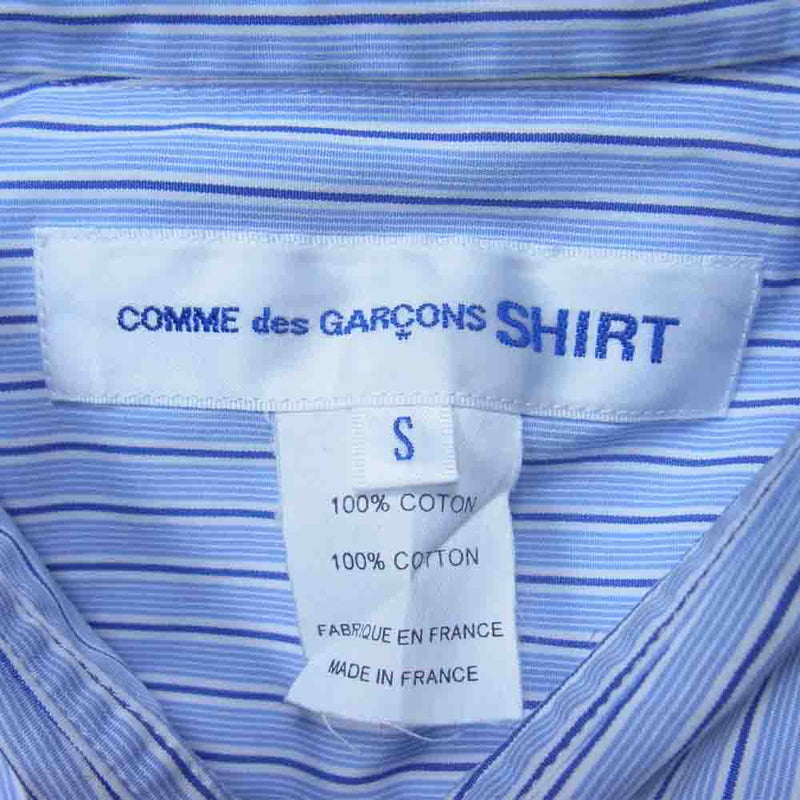 COMME des GARCONS コムデギャルソン SHIRT 17SS CDGS2ST SHIRT FOREVER フランス製 フォーエバー ストライプ 長袖 シャツ ブルー系 S【中古】