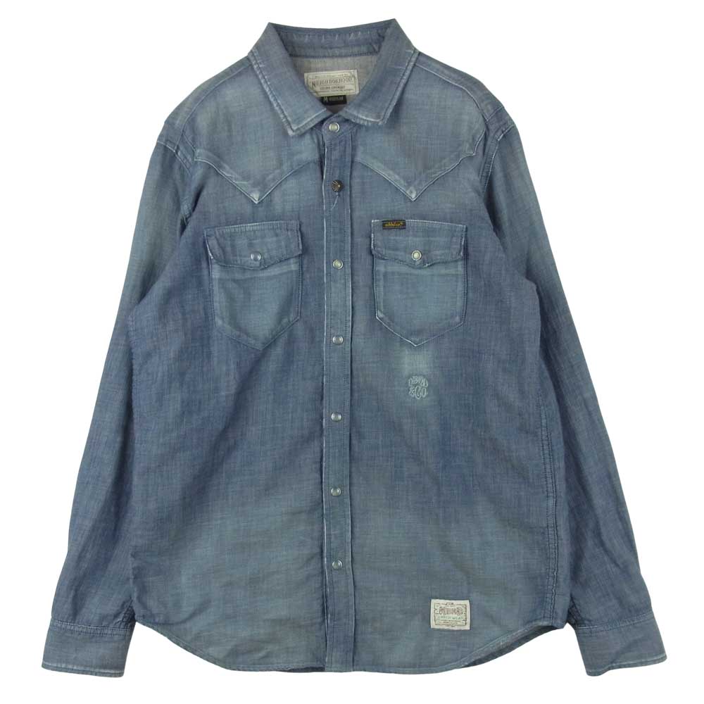 NEIGHBORHOOD ネイバーフッド 131OANH-SHM01 DEAD WOOD デニム ウエスタン 長袖 シャツ インディゴブルー系 グレイッシュブルー系 M【中古】