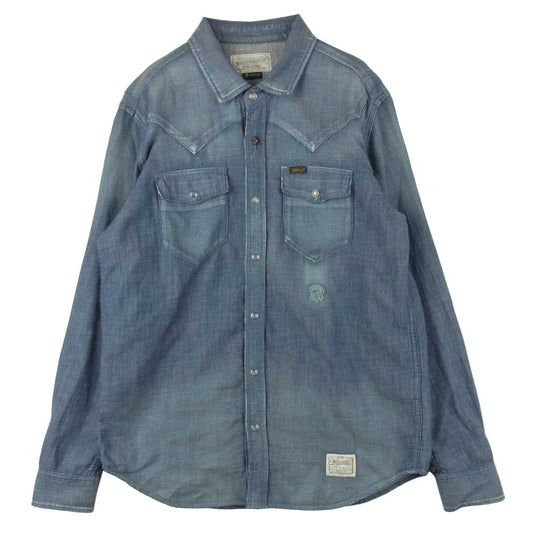 NEIGHBORHOOD ネイバーフッド 131OANH-SHM01 DEAD WOOD デニム ウエスタン 長袖 シャツ インディゴブルー系 グレイッシュブルー系 M【中古】