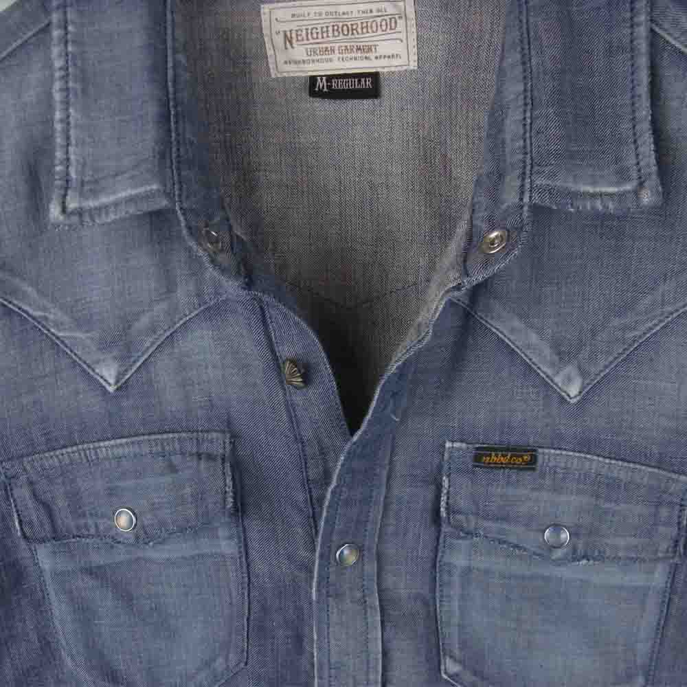 NEIGHBORHOOD ネイバーフッド 131OANH-SHM01 DEAD WOOD デニム ウエスタン 長袖 シャツ インディゴブルー系 グレイッシュブルー系 M【中古】