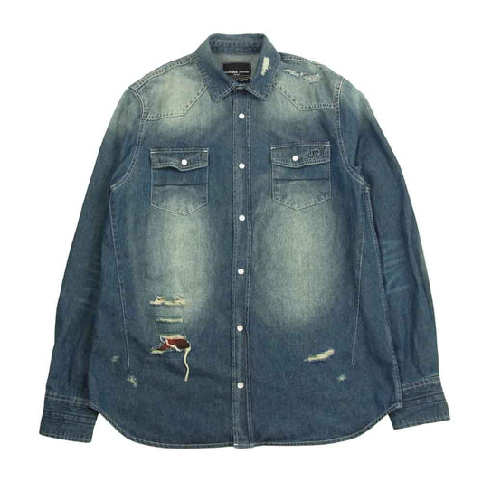NUMBER(N)INE ナンバーナイン LOVELESS GUILD PRIME COLLABORATION DENIM SHIRT デニム シャツ インディゴブルー系 L【中古】