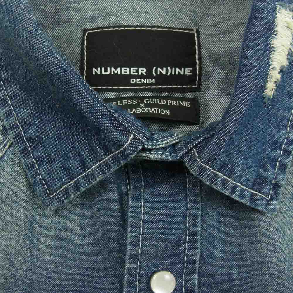 NUMBER(N)INE ナンバーナイン LOVELESS GUILD PRIME COLLABORATION DENIM SHIRT デニム シャツ インディゴブルー系 L【中古】