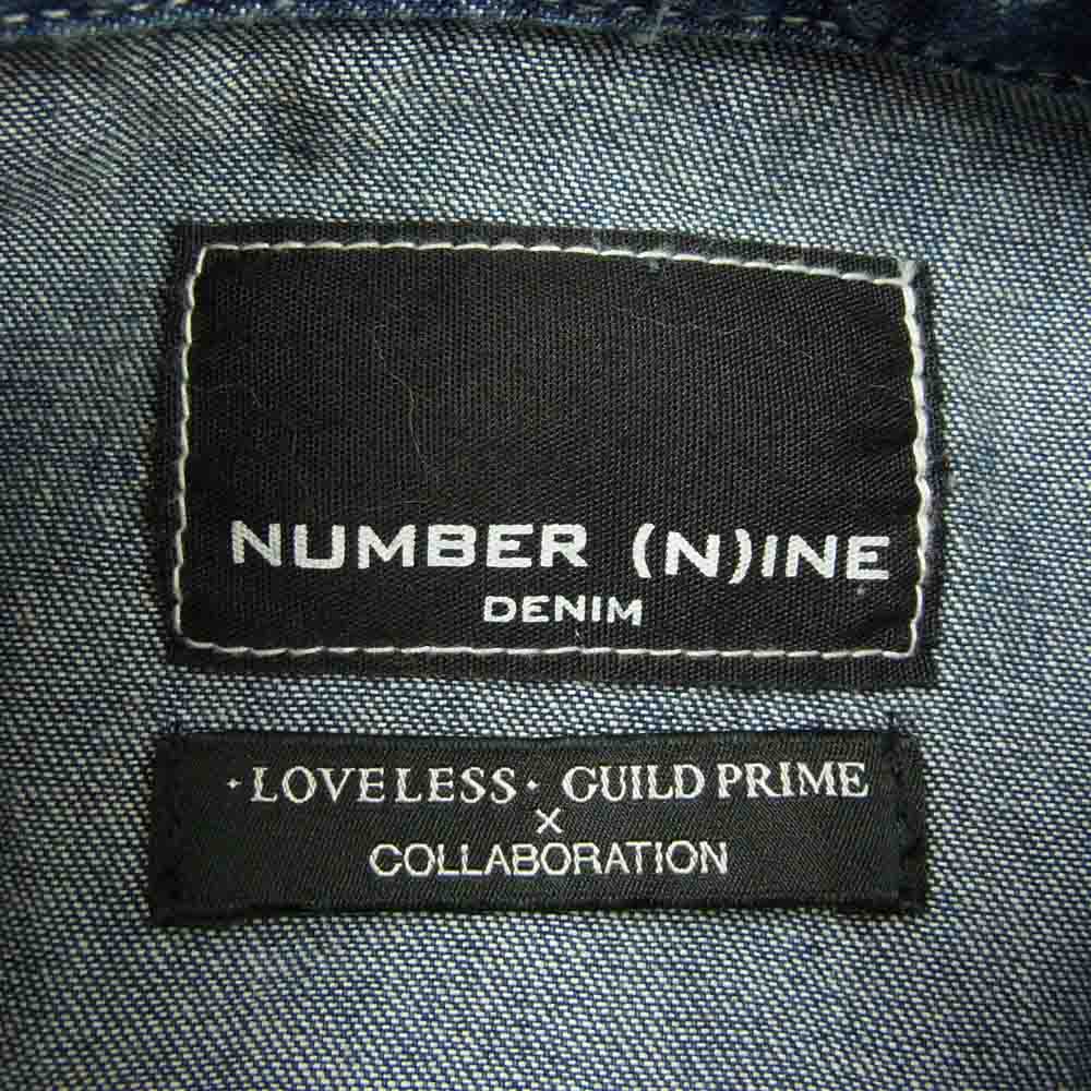 NUMBER(N)INE ナンバーナイン LOVELESS GUILD PRIME COLLABORATION DENIM SHIRT デニム シャツ インディゴブルー系 L【中古】