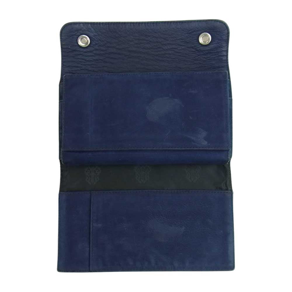CHROME HEARTS クロムハーツ（原本有） WAVE NVLTY LTHR ウェーブウォレット ネイビー系【中古】