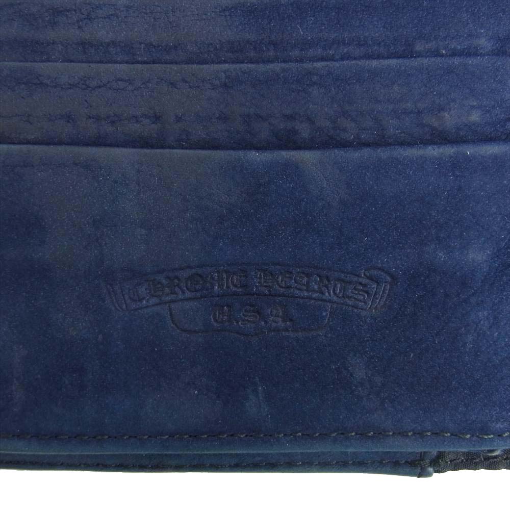 CHROME HEARTS クロムハーツ（原本有） WAVE NVLTY LTHR ウェーブウォレット ネイビー系【中古】