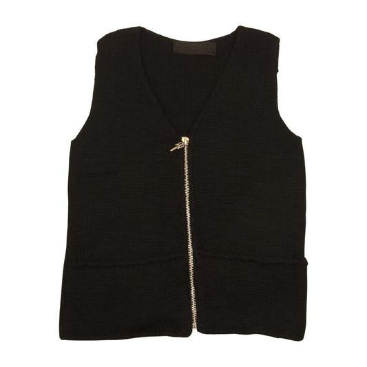 CHROME HEARTS クロムハーツ（原本無） ダガージップ アルパカ ニット ベスト ブラック系 M【中古】