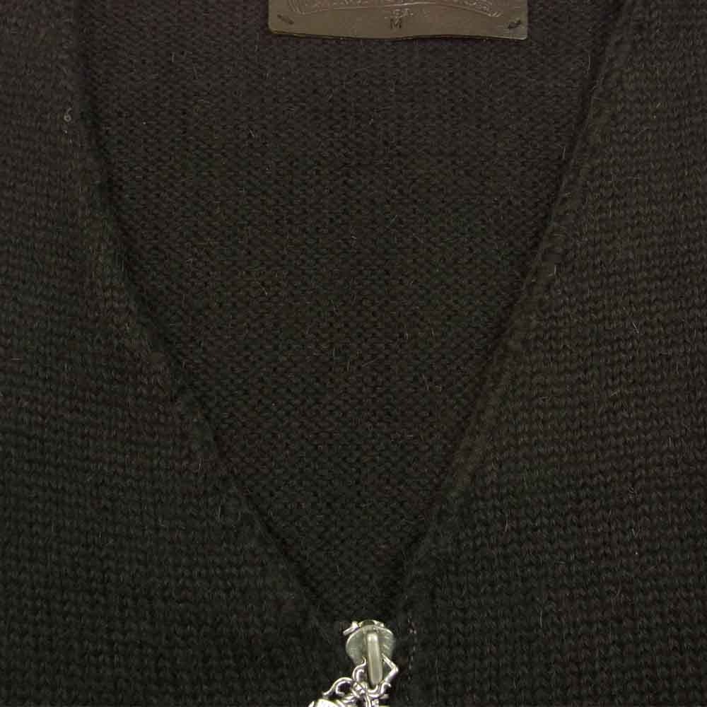 CHROME HEARTS クロムハーツ（原本無） ダガージップ アルパカ ニット ベスト ブラック系 M【中古】
