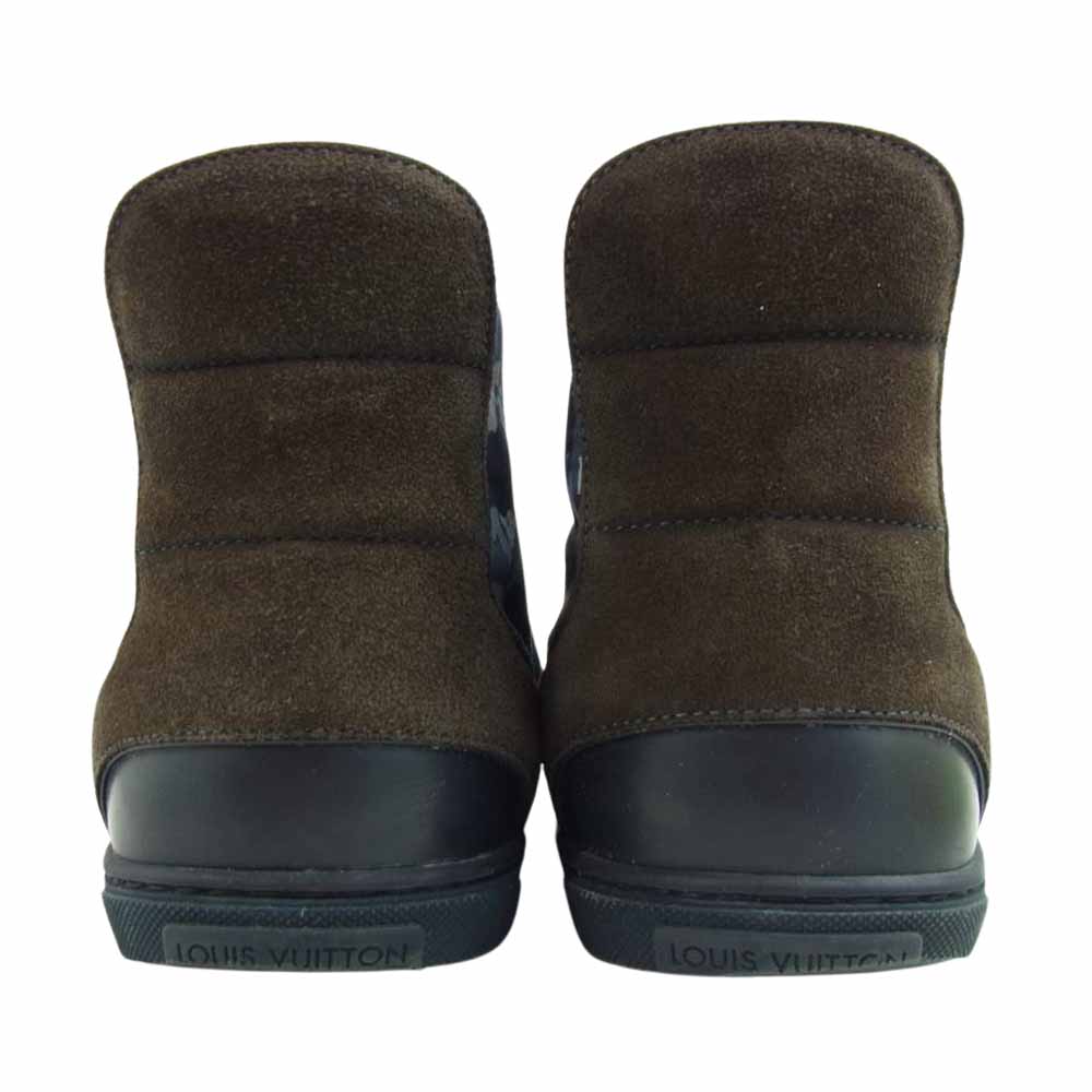 LOUIS VUITTON ルイ・ヴィトン サイドジップ スエード切替 ハイカット スニーカー ブルー系 8【中古】