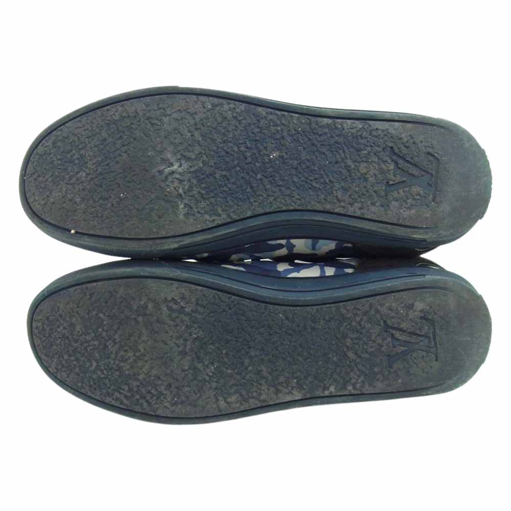 LOUIS VUITTON ルイ・ヴィトン サイドジップ スエード切替 ハイカット スニーカー ブルー系 8【中古】