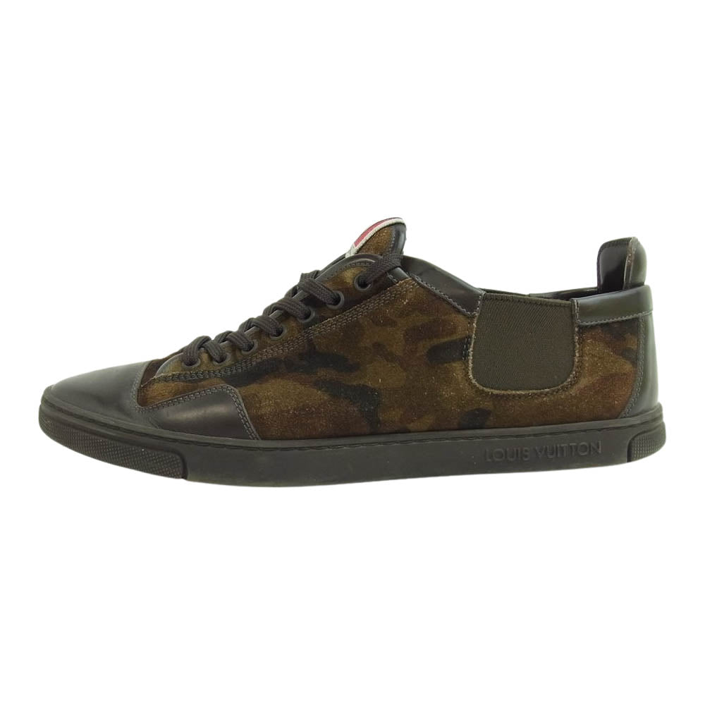 LOUIS VUITTON ルイ・ヴィトン スエード サイドゴア ローカット スニーカー ブラウン系 8【中古】