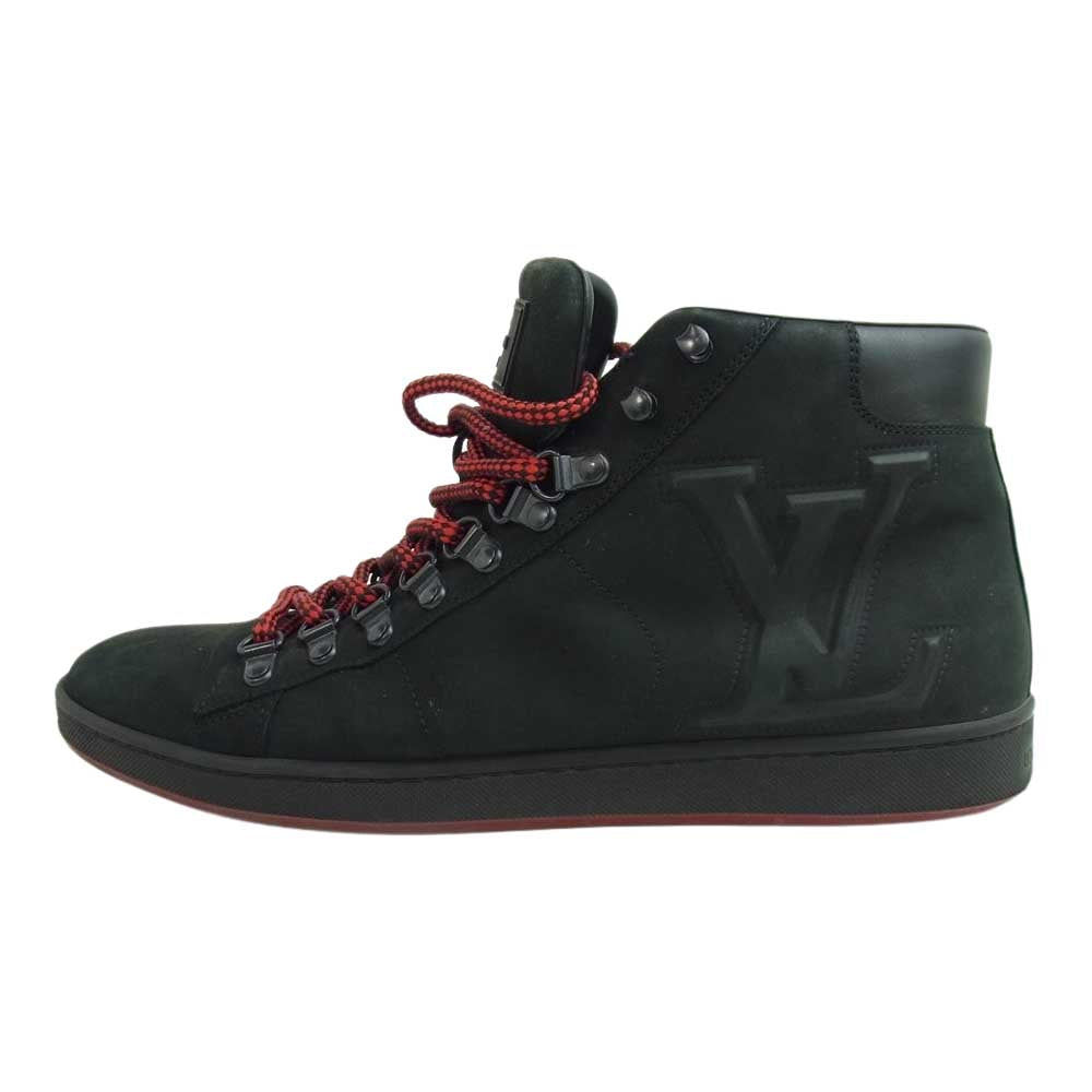 LOUIS VUITTON ルイ・ヴィトン フック シューレース ヌバック ハイカット スニーカー ブラック系 8【中古】